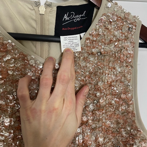 MAC DUGGAL Sequin High-Neck Column Midi Dress - Picture 6 of 7